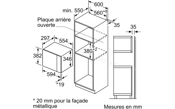 BOSCH BFL423MB1F - Dimensions