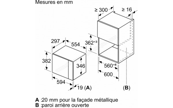 BOSCH BFL423MB1F - Dimensions