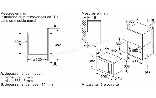 BOSCH BFL623MB3F - Dimensions
