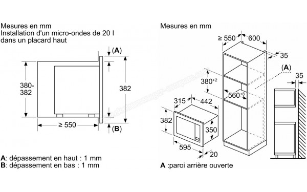 BOSCH BFL623MB3F - Dimensions