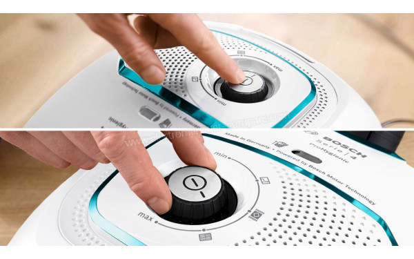 BOSCH BGB41HYG1H - Vue sur le bouton de commande