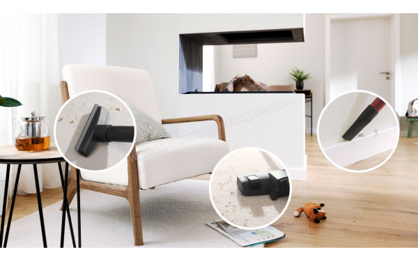 BOSCH BGB41POW1 - Vue des brosses et suceurs