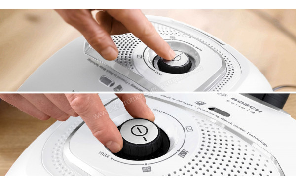 BOSCH BGB41WH1 - Vue sur le bouton de commande