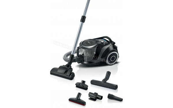 BOSCH BGC41XSIL - Vue 3/4 droite avec accessoires
