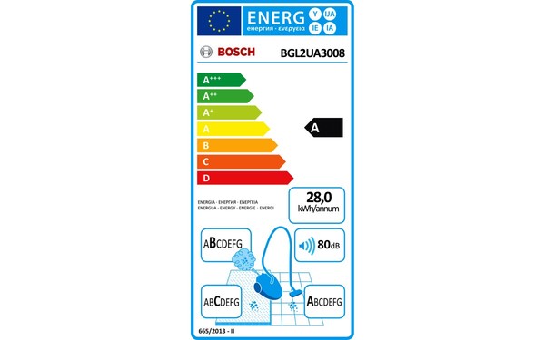 BOSCH BGL2UA3008 - &Eacute;tiquette &eacute;nergie