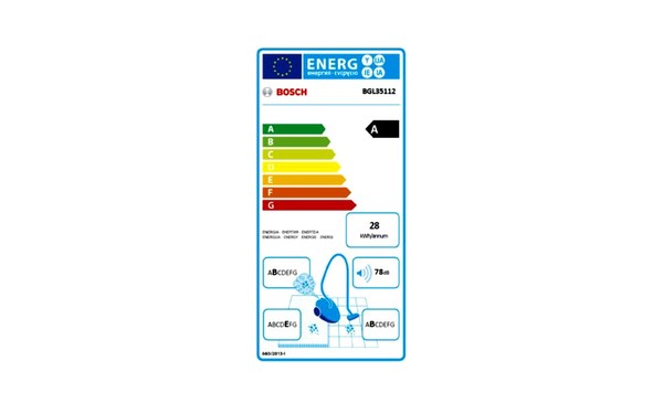 BOSCH BGL35112 - &Eacute;tiquette &eacute;nergie