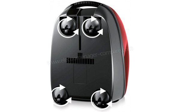 BOSCH BGL3B220 - Vue du dessous avec roulettes multidirectionnelles