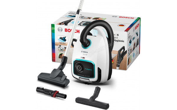BOSCH BGL6HYG1 - Vue du colis et des accessoires