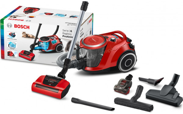 BOSCH BGS41PET1 - Vue du colis et des accessoires