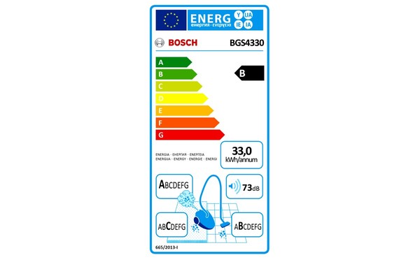 BOSCH BGS4330 - &Eacute;tiquette &eacute;nergie
