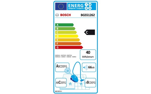 BOSCH BGS51262 - &Eacute;tiquette &eacute;nergie