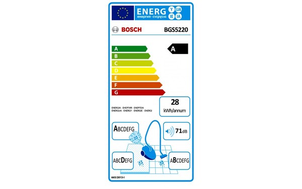 BOSCH BGS5220 - &Eacute;tiquette &eacute;nergie