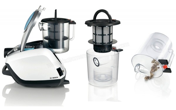 BOSCH BGS5331 - Vidage du bac en 3 &eacute;tapes