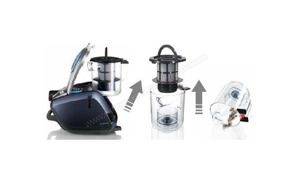 BOSCH BGS5PERF - Vidange cassette (cr&eacute;dit : Darty)