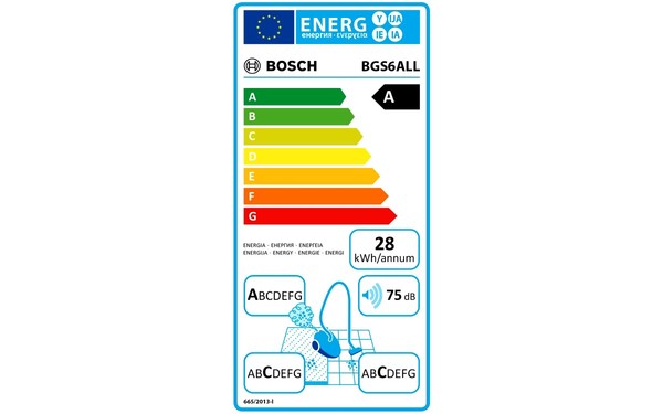 BOSCH BGS6ALL - &Eacute;tiquette &eacute;nergie