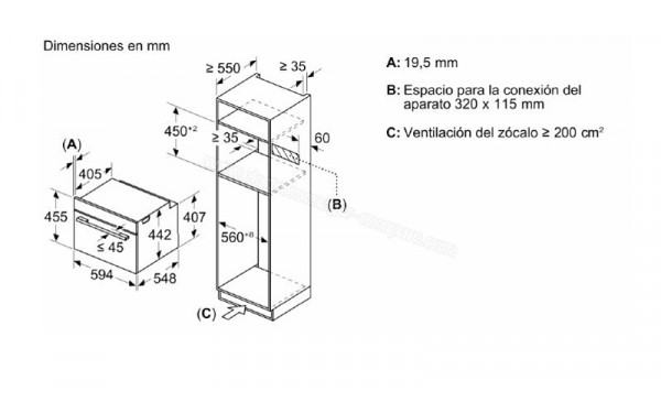 BOSCH CMG7241W1 - Dimensions