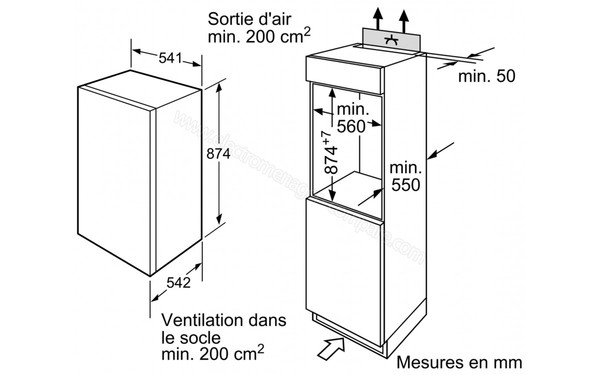 BOSCH GID18A20 - Sch&eacute;ma d'encastrement