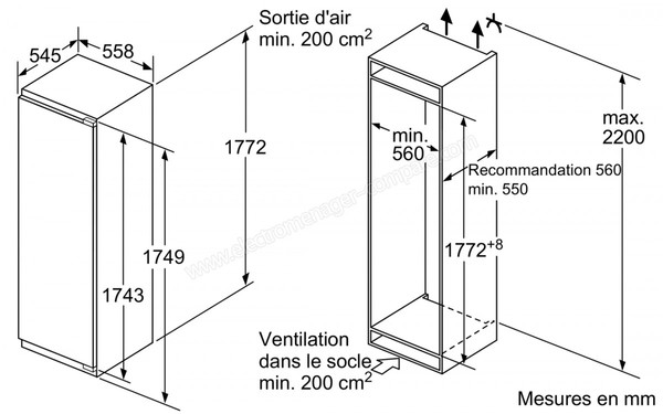 BOSCH GIN81AE30 - Sch&eacute;ma d'encastrement