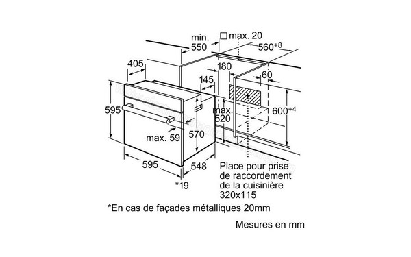 BOSCH HBA43B222F - Sch&eacute;ma d'encastrement 1