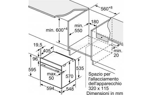 BOSCH HBA534BS0 - Dimensions