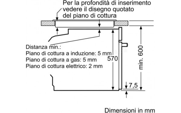BOSCH HBA534BW0 - Dimensions