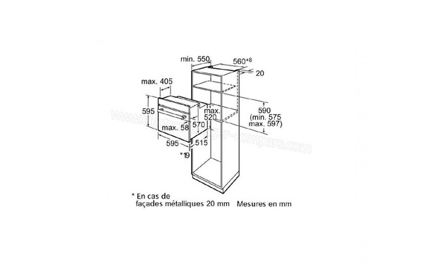 BOSCH HBA64B126F - Sch&eacute;ma d'encastrement (cr&eacute;dit : Boulanger)