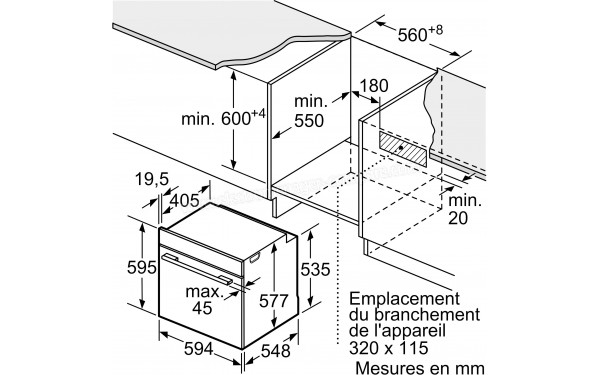 BOSCH HBA7741B1 - Dimensions