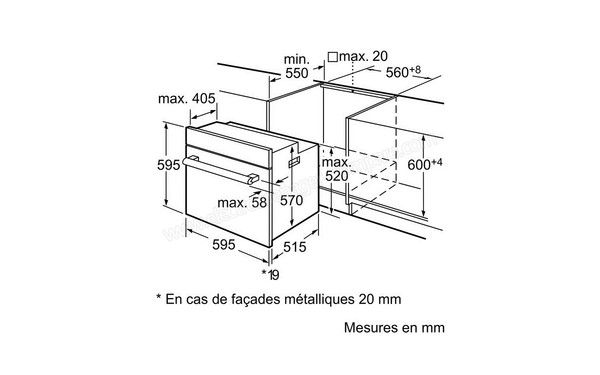 BOSCH HBB64C350F - Sch&eacute;ma d' encastrement 1