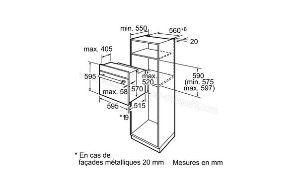 BOSCH HBB64C350F - Sch&eacute;ma d'encastrement 2