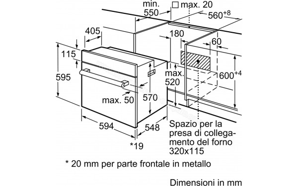 BOSCH HBF011BA0 - Dimensions