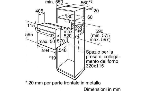 BOSCH HBF011BA0 - Dimensions