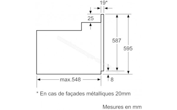 BOSCH HBF133BA0 - Sch&eacute;ma technique vue lat&eacute;rale