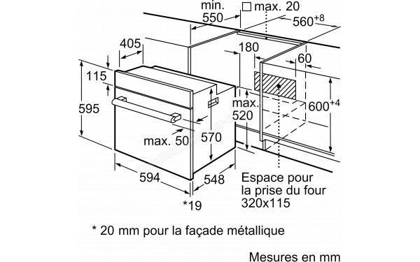 BOSCH HBF133BA1 - Dimensions