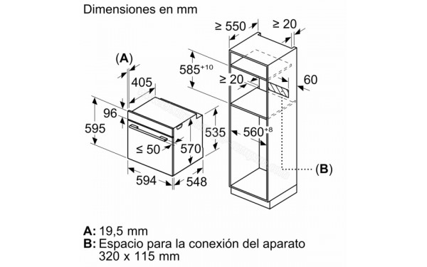 BOSCH HBG5780B6 - Dimensions