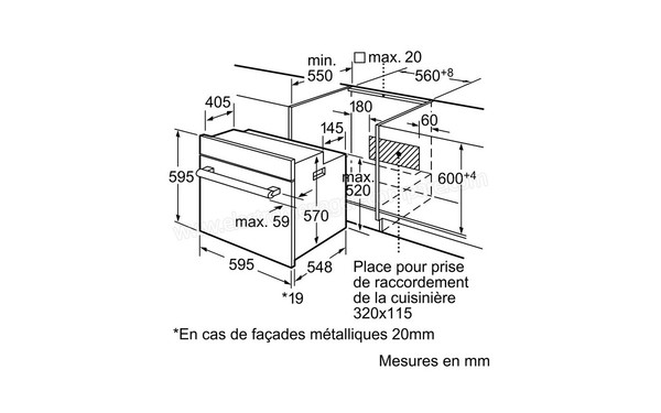 BOSCH HBG63B460F - Sch&eacute;ma d'encastrement