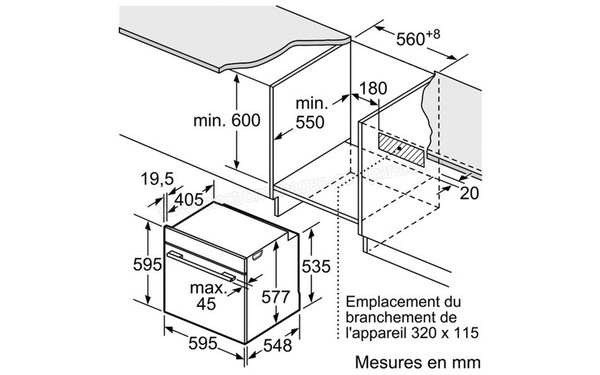 BOSCH HBG655NS1 - Sch&eacute;ma d'encastrement