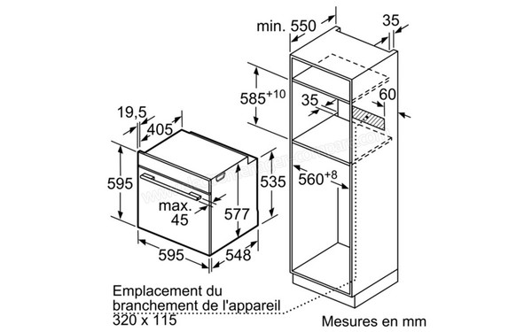 BOSCH HBG655NS1 - Sch&eacute;ma d'encastrement en colonne