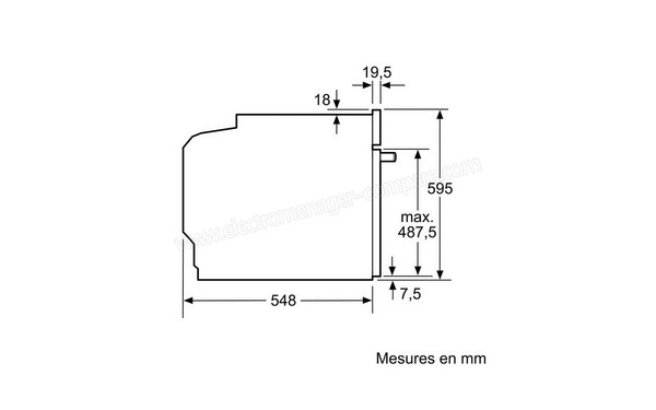 BOSCH HBG672BS1F - Plan des dimensions