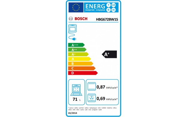 BOSCH HBG672BW1S - &Eacute;tiquette &eacute;nergie