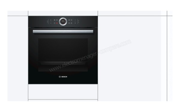 BOSCH HBG6750B1F - Vue de face, appareil encastr&eacute;