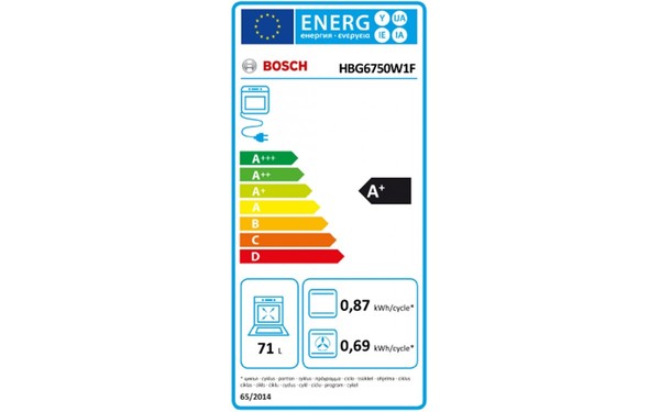 BOSCH HBG6750W1F - &Eacute;tiquette &eacute;nergie