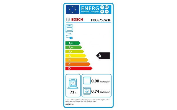 BOSCH HBG6755W1F - &Eacute;tiquette &eacute;nergie