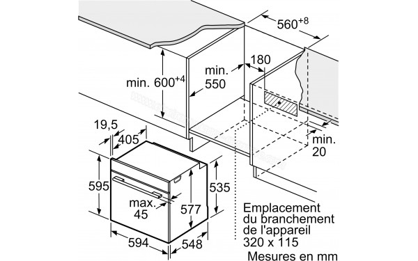 BOSCH HBG7741B1F - Dimensions