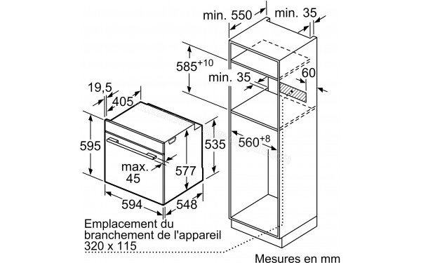 BOSCH HBG7741W1 - Dimensions
