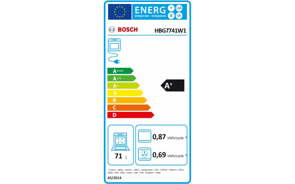 BOSCH HBG7741W1 - &Eacute;tiquette &eacute;nergie