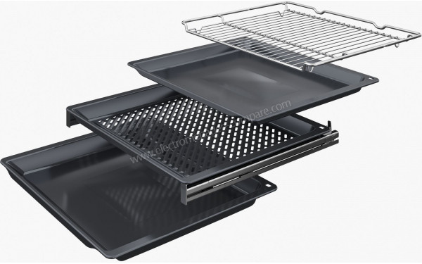 BOSCH HBG774KB1F - Vue de la grille et des l&egrave;chefrites