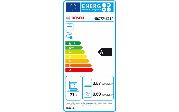 BOSCH HBG774KB1F - &Eacute;tiquette &eacute;nergie