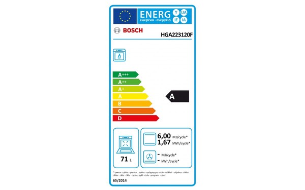 BOSCH HGA223120F - &Eacute;tiquette &eacute;nergie