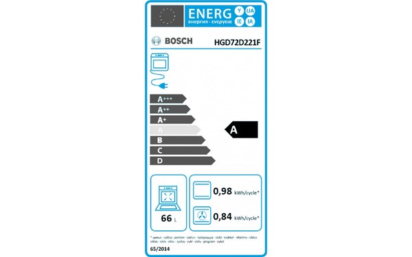 BOSCH HGD72D221F - &Eacute;tiquette &eacute;nergie