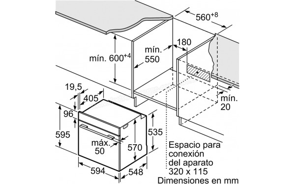 BOSCH HRA5380S1 - Dimensions